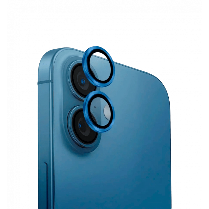Линза на камеру +NEU Chatel Metal Frame Lens Protector Glass for iPhone 16/16 Plus Blue
