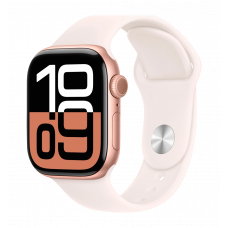 Apple Watch Series 10 42mm Rose Gold Aluminum Case with Light Blush Sport Band - M/L (MWWJ3)