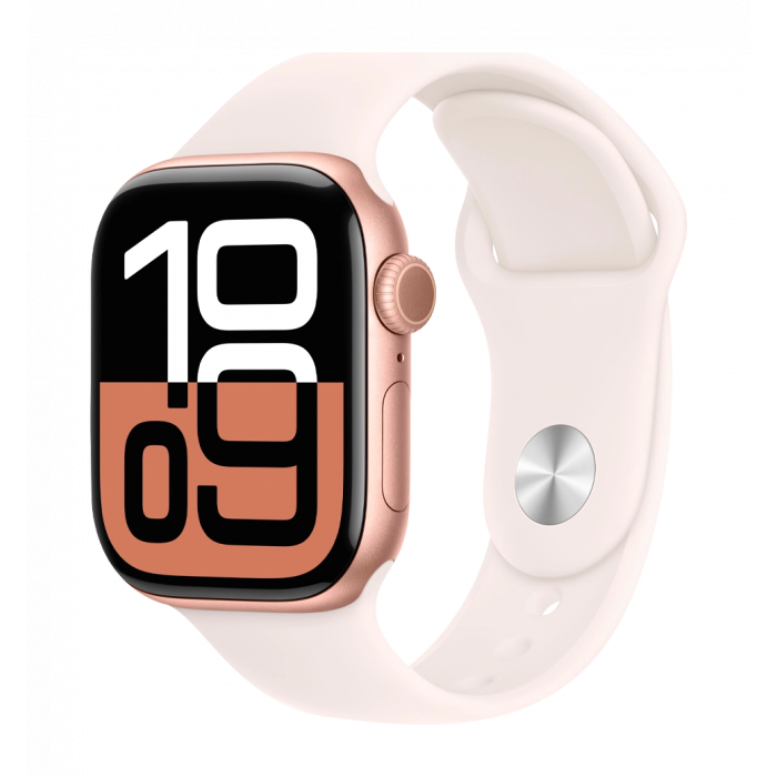 Apple Watch Series 10 42mm Rose Gold Aluminum Case with Light Blush Sport Band - M/L (MWWJ3)