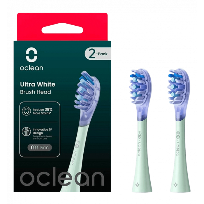 Насадка для зубної електрощітки Oclean UW01 G02 Ultra White Brush Head Green (2 шт) (6970810553529)