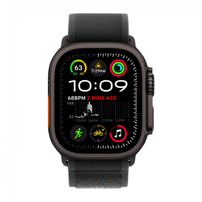 Apple Watch Ultra 2 49mm GPS + LTE Black Titanium Case with Black Trail Loop S/M (MX4U3)