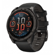 Спортивний годинник Garmin Fenix 8 47mm AMOLED Sapphire Carbon Gray DLC Titanium w. Black/Pebble Gray S. Band (010-02904-20/2 UA)