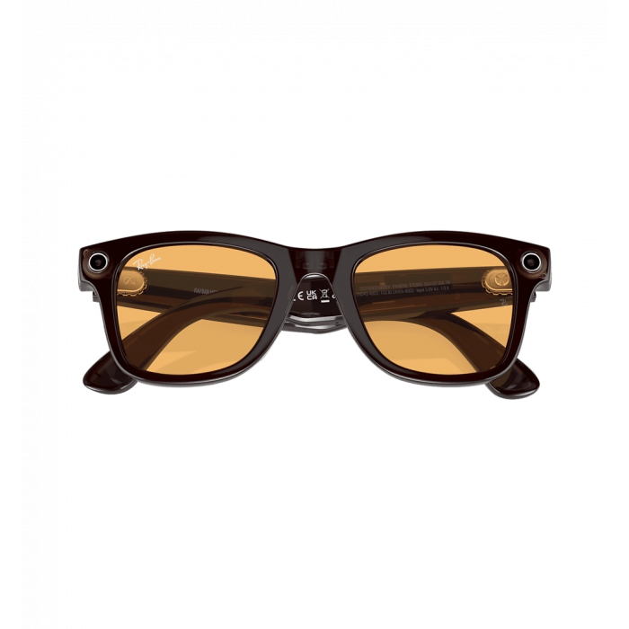 Smart glasses Ray-Ban Meta Wayfarer Shiny Rebel Black/Amber size L (RW4006 675385 50-22)