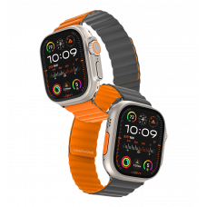 Strap Keephone iBands, Silicone Magnetic Snap Orange + Ash Gray (KPIBA49CAHOG)