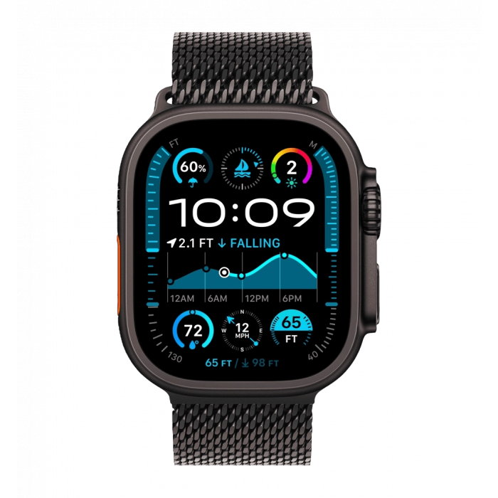 Apple Watch Ultra 2 49mm GPS + LTE Black Titanium Case with Black Titanium Milanese Loop Large (MX5V3)