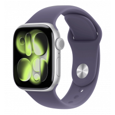 Apple Watch Series 11 GPS 46mm Silver Aluminium Case with Purple Fog Sport Band - M/L (MEVA4)