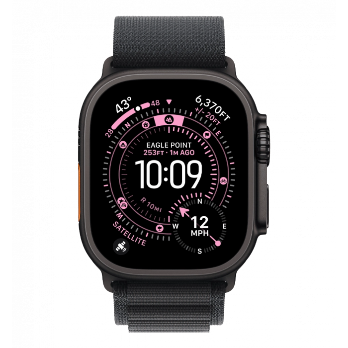 Apple Watch Ultra 3 GPS + Cellular 49mm Black Titanium Case with Black Alpine Loop - Small (MF0Q4)