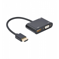 Адаптер-перехідник HDMI на HDMI/VGA Cablexpert A-HDMIM-HDMIFVGAF-01