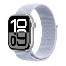 Apple Watch Series 10 42mm Silver Aluminum Case with Blue Cloud Sport Loop (MWWD3)