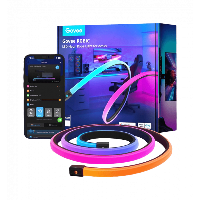 Стрічка світлодіодна розумна Govee H61C3 Neon Gaming Table Light, 3м, WI-FI/Bluetooth, білий