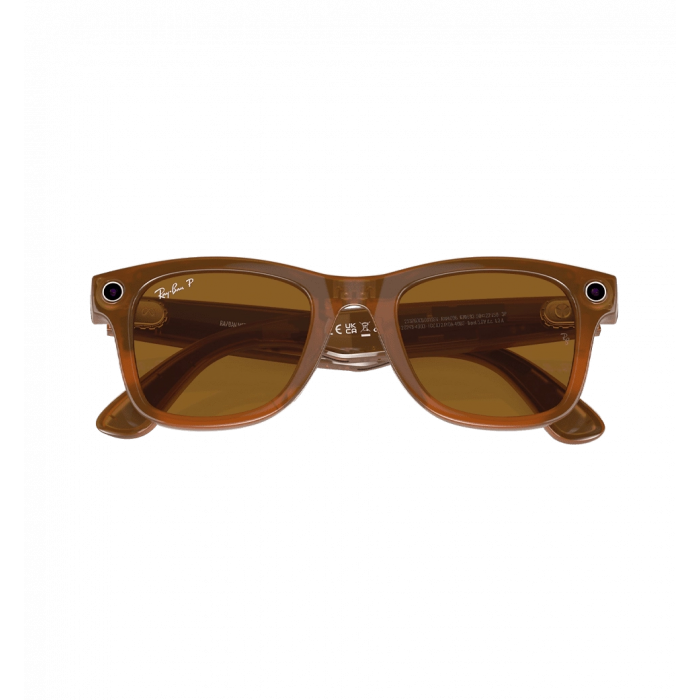 Smart glasses Ray-Ban Meta Wayfarer Shiny Caramel/Polar Brown size L (RW4006 670683 50-22)