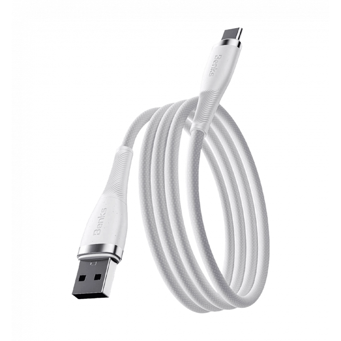 Кабель Benks D47 USB A to Type-C  White 1,2m (66W)