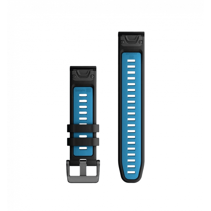Garmin QuickFit 22 Silicone Watch Straps, Black/Blue