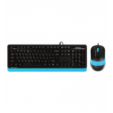 A4Tech Fstyler F1010, комплект дротовий клавіатура з мишою, USB, чорний+блакитний колір