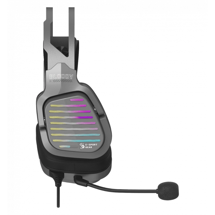 Гарнитура игровая Bloody G560 Gun Grey с подсветкой, цвет серый, USB