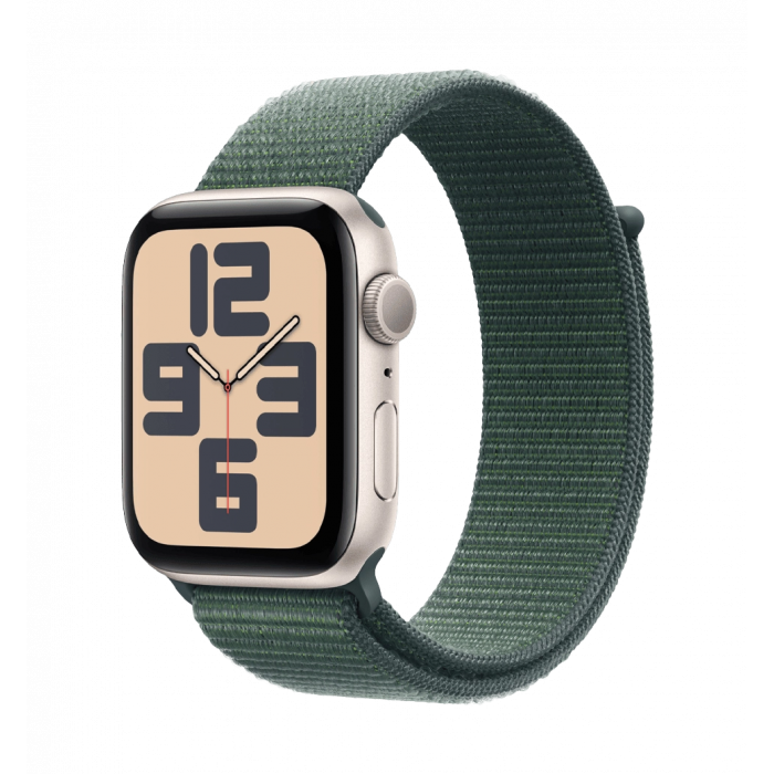 Apple Watch SE2 2024 40mm Starlight Aluminium Case with Lake Green Sport Loop (MXEH3)