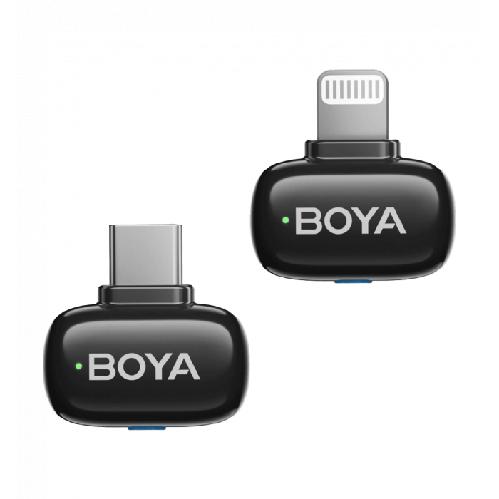 Бездротовий петличний мікрофон BOYA mini-12 Type-C/Lightning Black