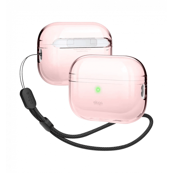 Чохол Elago Clear Case with Nylon Lanyard Lovely Pink for Airpods Pro 2nd Gen (EAPP2CL-BA+ROSTR-LPK)