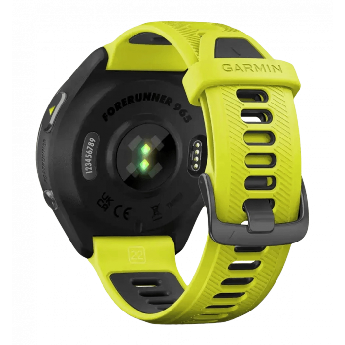 Спортивний годинник Garmin Forerunner 965 Carbon Gray Titanium Bezel w. Black Case and Amp Yell/BlackS.Band (010-02809-02/12) UA