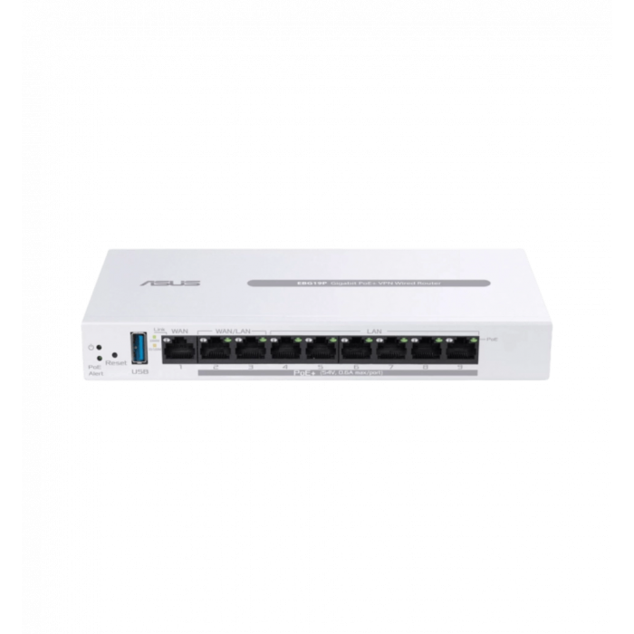 Маршрутизатор ASUS ExpertWiFi EBG19P 8xGE LAN (8xPoE), 1xGE WAN,  1xUSB 3.2, 123W, BT