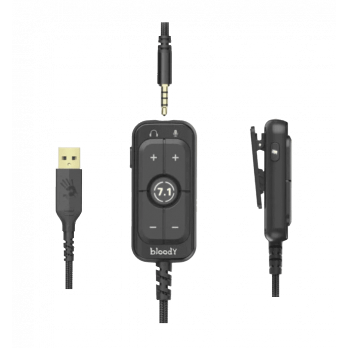 Гарнитура игровая Bloody M590i USB + 4-Pin 3.5 mm, цвет черно-красный