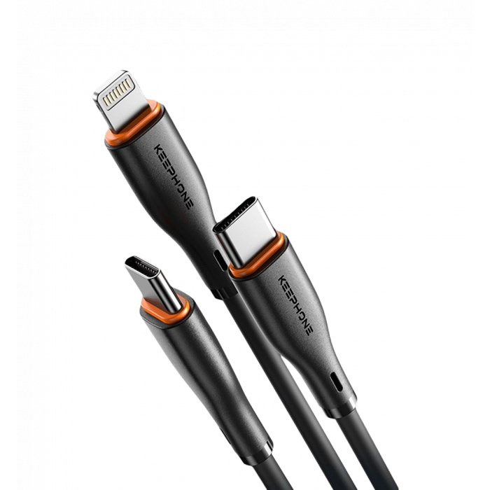 Кабель Keephone PD 27W Type-C to Lightning Liquid Silicone Cable black (DC-23015blk)