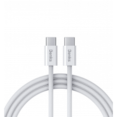 Кабель Benks D47 Type-C/Type-C White 1m (100W)