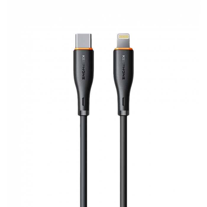 Кабель Keephone PD 27W Type-C to Lightning Liquid Silicone Cable black (DC-23015blk)