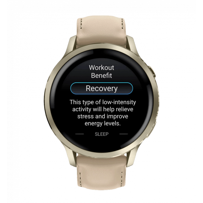 Smart watch Garmin Venu 4 41 mm Lunar Gold with Light Sand Leather Band (010-03013-03)