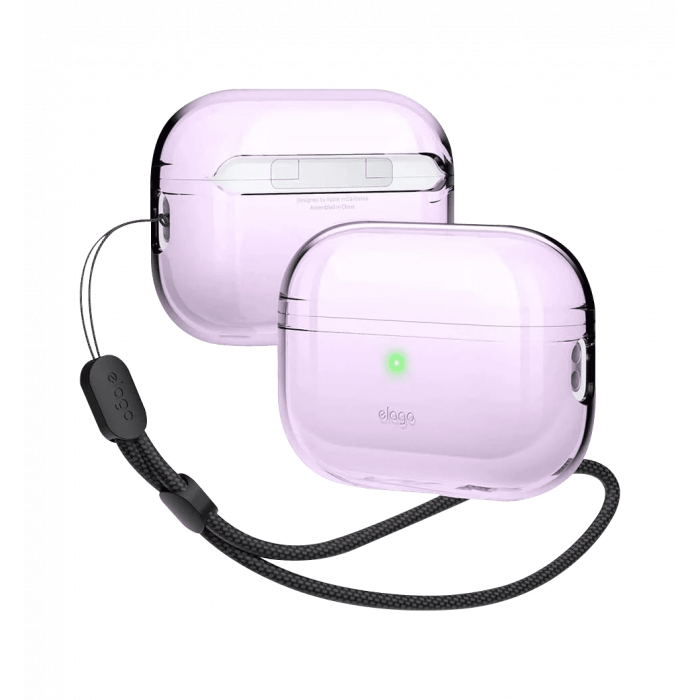 Чохол Elago Clear Case with Nylon Lanyard Lavender for Airpods Pro 2nd Gen (EAPP2CL-BA+ROSTR-LV)