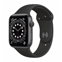 Apple Watch Series 6 44mm Space Gray Aluminum Case with Black Sport Band (M00H3) Used