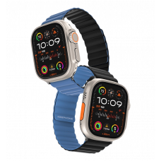 Strap Keephone iBands, Silicone Magnetic Snap Blue + Black (KPIBA49NBLBK)