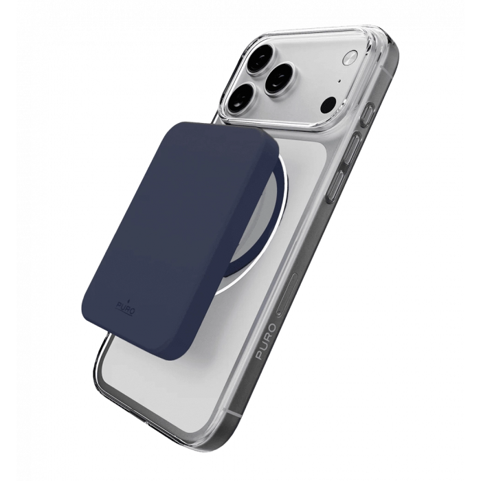 Чохол Puro Cover in TPU+PC "LITE MAG" with Magsafe for iPhone 17 Pro, Тransparent and dark blue PUIPC17P63LITEMDKBL