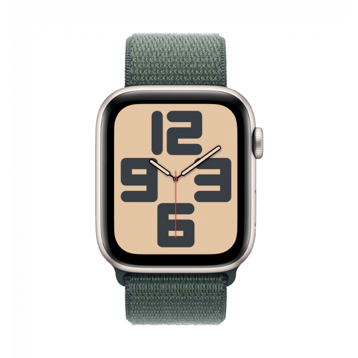 Apple Watch SE2 2024 40mm Starlight Aluminium Case with Lake Green Sport Loop (MXEH3)