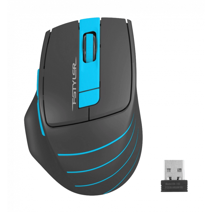 Миша бездротова A4Tech Fstyler FG30S (Blue), безшумна, USB, колір чорний+блакитний