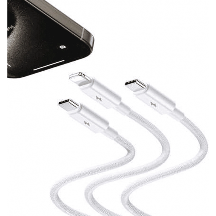 Кабель Benks D46 3in1 Type-С  toType-C*2 ,Lighting White (60W)
