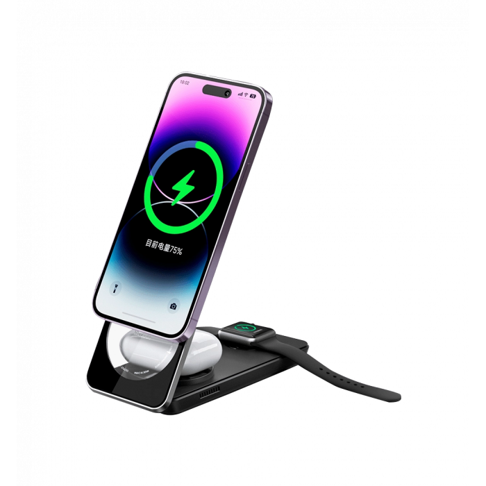 Бездротова Зарядка Mcdodo  [CH-1150] Foldable Magnetic Travel Charging Station 3in1 (Black)