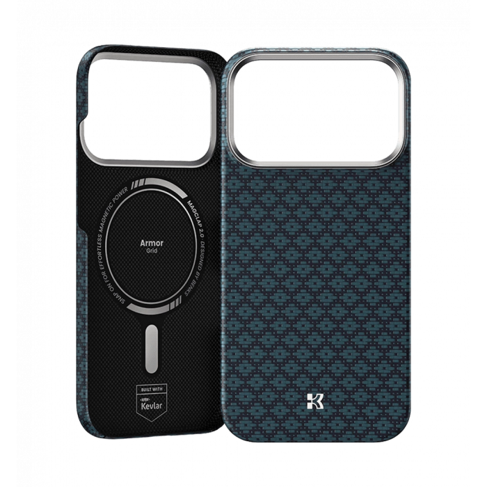 Чохол Benks ArmorGrid Magnetic Case Kevlar® Fiber iP17 Pro Max Blue-Collector's Edition
