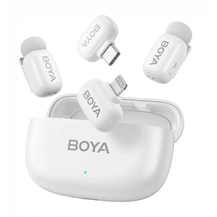 Бездротовий петличний мікрофон BOYA mini-13 Type-C/Lightning White