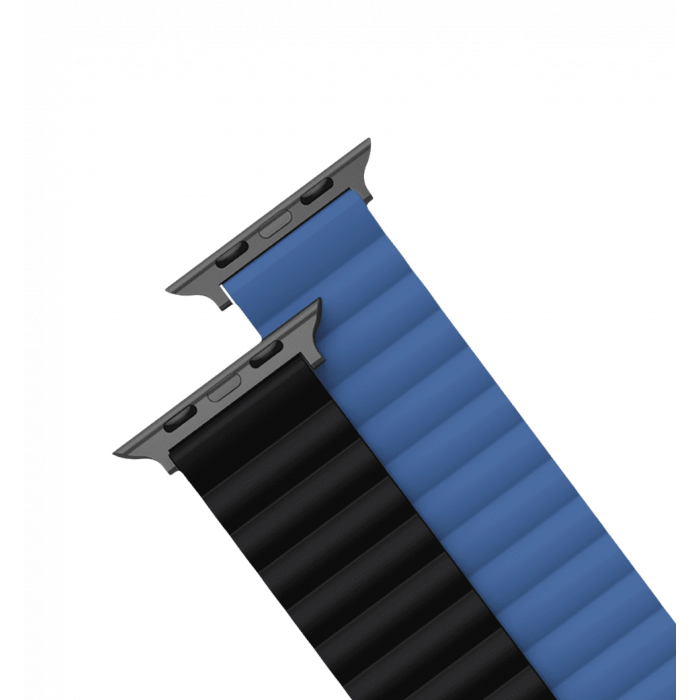 Strap Keephone iBands, Silicone Magnetic Snap Blue + Black (KPIBA49NBLBK)