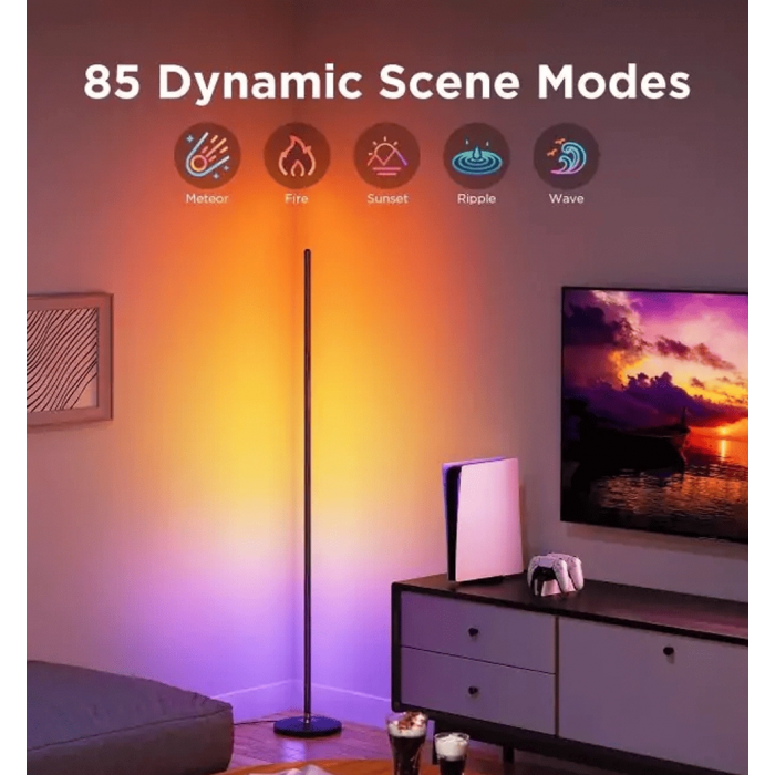 Торшер розумний Govee H8076 Govee Floor Lamp lite, 1000Lm, RGBWW+RGBIC+WW, WI-FI/Bluetooth, чорний