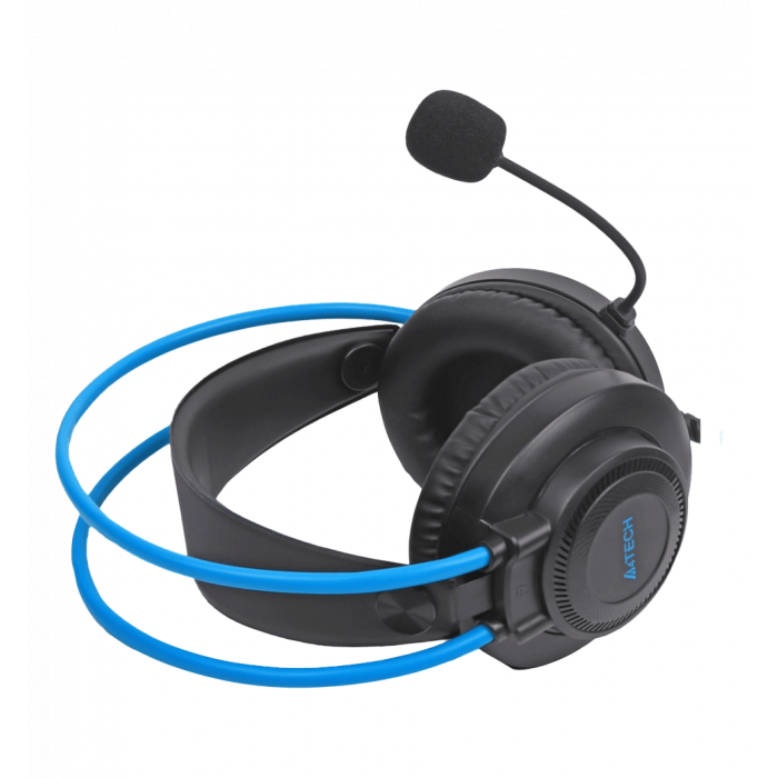 Headphones A4-Tech FH200i (Blue) with a microphone, gray + blue color