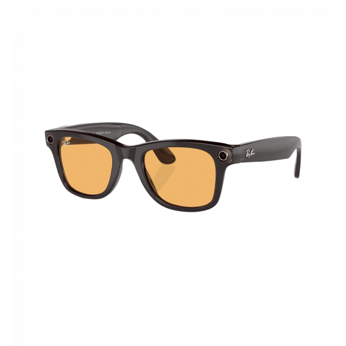 Smart glasses Ray-Ban Meta Wayfarer Shiny Rebel Black/Amber size L (RW4006 675385 50-22)