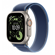 Apple Watch Ultra 3 GPS + Cellular 49mm Natural Titanium Case with Blue/Bright Blue Trail Loop - M/L (MEWU4)