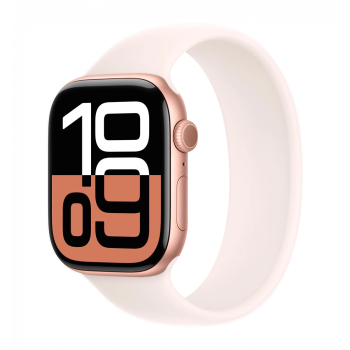 Apple Watch Series 10 42mm Rose Gold Aluminum Case with Light Blush Sport Band - S/M (MWWH3)