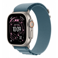 Apple Watch Ultra 3 GPS + Cellular 49mm Natural Titanium Case with Light Blue Alpine Loop - Medium (MEWM4)