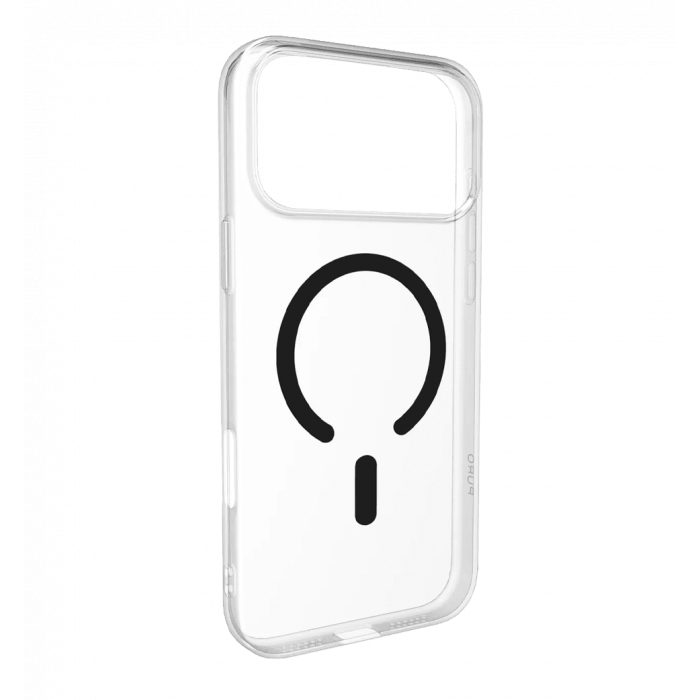 Чохол Puro Cover in TPU+PC "LITE MAG" with Magsafe for iPhone 17 Pro, transparent and black PUIPC17P63LITEMBLK