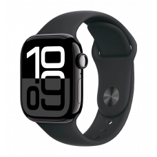 Apple Watch Series 10 46mm Jet Black Aluminum Case with Black Sport Band - M/L (MWWQ3)