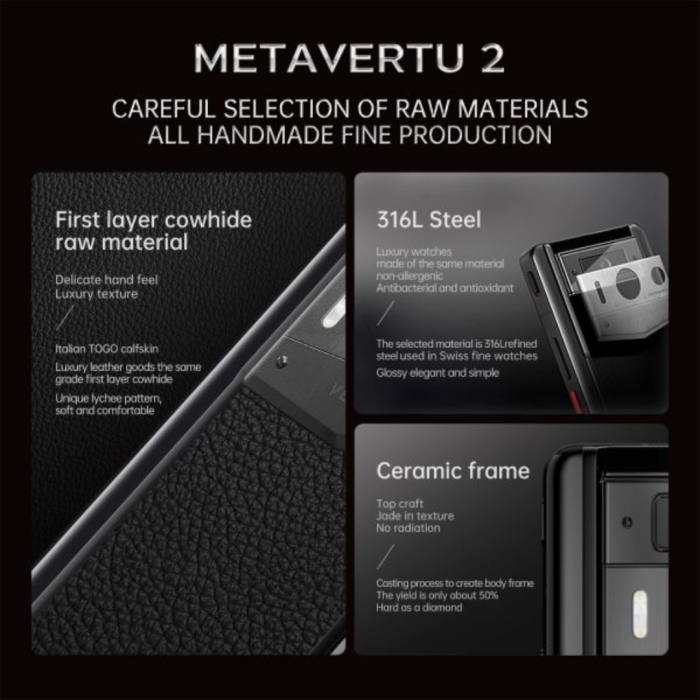 VERTU METAVERTU 2 CALFSKIN WEB3 AI PHONE 512GB Jade Black Calf