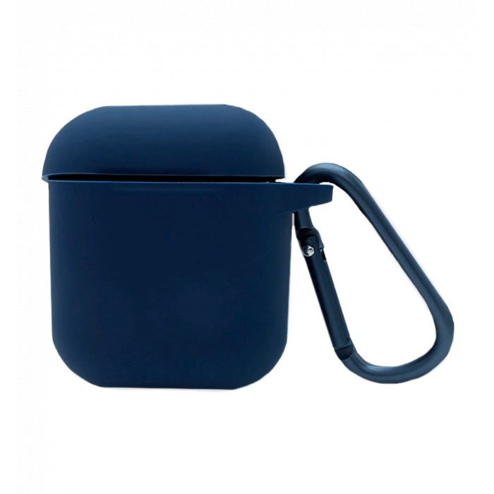 Cover Blueo Liquid Silicone Case for AirPods with Carbine Midnight Blue